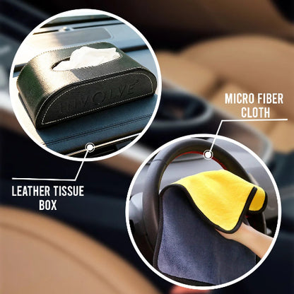 microfiber cloth & leather tissue box _involve _accessories