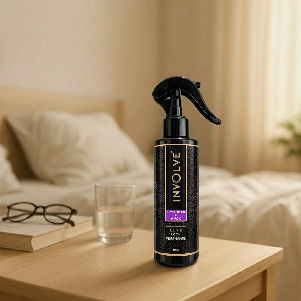 Involve Lavender Musk Air Freshener Spray (200ml) | Long Lasting Fresh Fragrance for Car, Home & Office