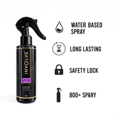Involve Lavender Musk Air Freshener Spray (200ml) | Long Lasting Fresh Fragrance for Car, Home & Office