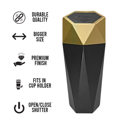 Involve Diamond Shape Car Dustbin/Trash Can - (Gold)
